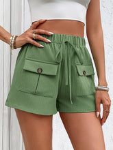 Load image into Gallery viewer, Tied Elastic Waist Shorts with Pockets
