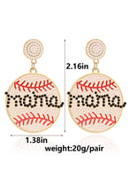 Load image into Gallery viewer, White Crystal mama Beaded Baseball Shape Earrings
