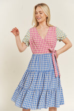 Load image into Gallery viewer, Colorblock Gingham Dress
