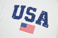 Load image into Gallery viewer, White USA Flag Corded Graphic Sweatshirt
