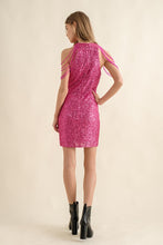 Load image into Gallery viewer, Sequined Bodycon Party Dress with Shoulder Beads
