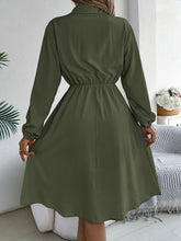 Load image into Gallery viewer, Collared Neck Long Sleeve Dress with Pockets
