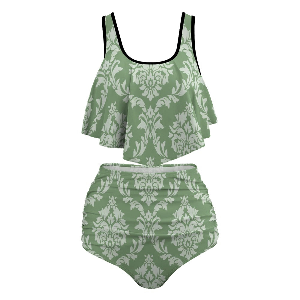 Ti Amo I love you - Exclusive Brand -Battleship Gray-Green - Womens Plus Size Bikini Swimsuit - Sizes XL-4XL