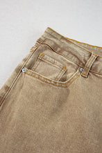 Load image into Gallery viewer, Light French Beige Acid Washed High Rise Cropped Wide Leg Jeans
