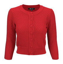 Load image into Gallery viewer, Cute Pattern Cropped Cardigan Sweater  3/4 Sleeve
