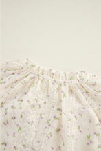 Load image into Gallery viewer, Floral Embroidered Lace Bubble Sleeve Shirt
