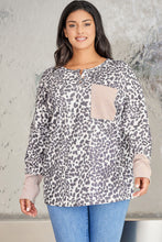 Load image into Gallery viewer, Plus Size Leopard Print Long Sleeve Sweatshirt
