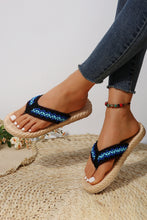 Load image into Gallery viewer, Blue Woven Strap Flat Flip Flops
