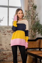 Load image into Gallery viewer, Sew In Love Plus Size Color Block Exposed Seam Sweater
