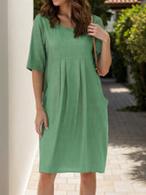 Load image into Gallery viewer, Full Size Round Neck Half Sleeve Dress with Pockets
