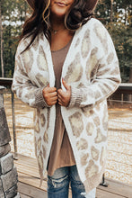 Load image into Gallery viewer, Womens - Beige Plus Size Leopard Pattern Cardigan
