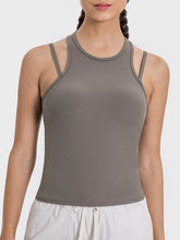 Load image into Gallery viewer, Cutout Round Neck Racerback Active Tank
