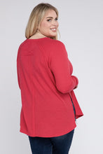 Load image into Gallery viewer, Plus Melange Baby Waffle Long Sleeve Top
