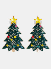 Load image into Gallery viewer, Alloy Inlaid Rhinestone Christmas Tree Earrings
