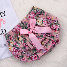 Load image into Gallery viewer, 3pc Set - Baby - Girl -  I&#39;M MY DADDY&#39;S GIRL &amp; MY MOMMY&#39;S WORLD - Baby Onesie + Floral Diaper Cover + Headband - Sizes 0-18mths Ti Amo I love you
