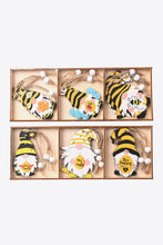 Load image into Gallery viewer, 3pc Set - Bee Wood Gnome Ornaments Ti Amo I love you
