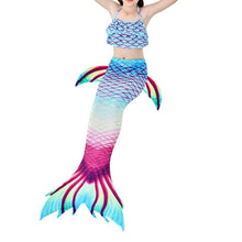 Load image into Gallery viewer, 3pc Set - Toddler/ Kids - Girls - Kids Binkini Swimsuit + Mermaid Tail - Kids 4-12 Ti Amo I love you
