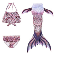 Load image into Gallery viewer, 3pc Set - Toddler/ Kids - Girls - Kids Binkini Swimsuit + Mermaid Tail - Kids 4-12 Ti Amo I love you
