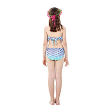 Load image into Gallery viewer, 3pc Set - Toddler/ Kids - Girls - Kids Binkini Swimsuit + Mermaid Tail - Kids 4-12 Ti Amo I love you
