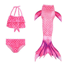 Load image into Gallery viewer, 3pc Set - Toddler/ Kids - Girls - Kids Binkini Swimsuit + Mermaid Tail - Kids 4-12 Ti Amo I love you
