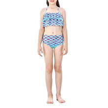 Load image into Gallery viewer, 3pc Set - Toddler/ Kids - Girls - Kids Binkini Swimsuit + Mermaid Tail - Kids 4-12 Ti Amo I love you
