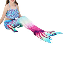 Load image into Gallery viewer, 3pc Set - Toddler/ Kids - Girls - Kids Binkini Swimsuit + Mermaid Tail - Kids 4-12 Ti Amo I love you
