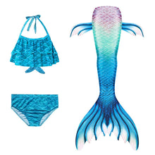 Load image into Gallery viewer, 3pc Set - Toddler/ Kids - Girls - Kids Binkini Swimsuit + Mermaid Tail - Kids 4-12 Ti Amo I love you
