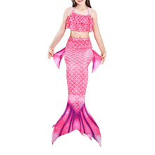 Load image into Gallery viewer, 3pc Set - Toddler/ Kids - Girls - Kids Binkini Swimsuit + Mermaid Tail - Kids 4-12 Ti Amo I love you
