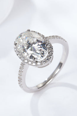 4.5 Carat Moissanite Halo Ring Ti Amo I love you