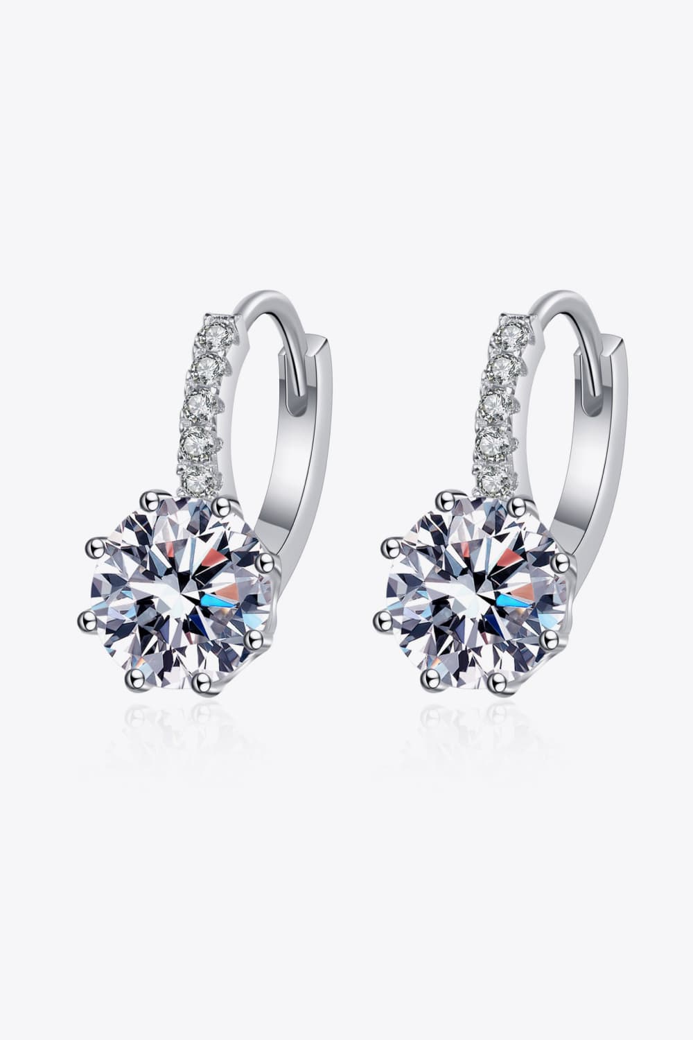 4 Carat Moissanite 925 Sterling Silver Earrings Ti Amo I love you