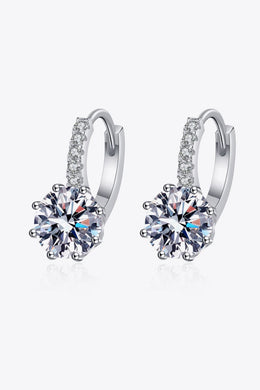 4 Carat Moissanite 925 Sterling Silver Earrings Ti Amo I love you