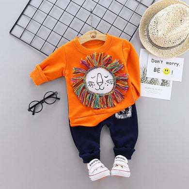 4 Colors - Baby Boys Lion Tracksuit -  Top + Pants  - Sizes 6-24mths Ti Amo I love you