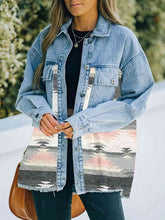 Load image into Gallery viewer, 4 Colors - Collared Neck Dropped Shoulder Denim Jacket Ti Amo I love you
