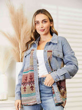 Load image into Gallery viewer, 4 Colors - Collared Neck Dropped Shoulder Denim Jacket Ti Amo I love you
