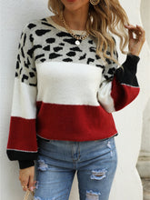 Load image into Gallery viewer, 4 Colors - Color Block Round Neck Sweater - Sizes S-XL Ti Amo I love you
