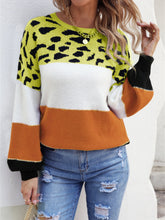 Load image into Gallery viewer, 4 Colors - Color Block Round Neck Sweater - Sizes S-XL Ti Amo I love you
