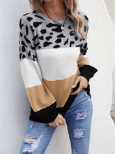 Load image into Gallery viewer, 4 Colors - Color Block Round Neck Sweater - Sizes S-XL Ti Amo I love you
