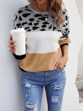 Load image into Gallery viewer, 4 Colors - Color Block Round Neck Sweater - Sizes S-XL Ti Amo I love you
