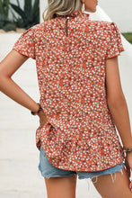 Load image into Gallery viewer, 4 Colors - Ditsy Floral Mock Neck Short Sleeve Top Ti Amo I love you
