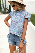 Load image into Gallery viewer, 4 Colors - Ditsy Floral Mock Neck Short Sleeve Top Ti Amo I love you
