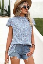 Load image into Gallery viewer, 4 Colors - Ditsy Floral Mock Neck Short Sleeve Top Ti Amo I love you
