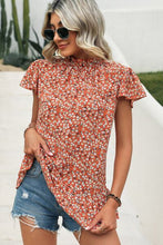 Load image into Gallery viewer, 4 Colors - Ditsy Floral Mock Neck Short Sleeve Top Ti Amo I love you
