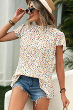 Load image into Gallery viewer, 4 Colors - Ditsy Floral Mock Neck Short Sleeve Top Ti Amo I love you
