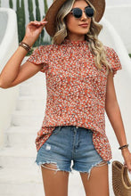 Load image into Gallery viewer, 4 Colors - Ditsy Floral Mock Neck Short Sleeve Top Ti Amo I love you
