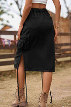 Load image into Gallery viewer, 4 Colors - Drawstring Denim Cargo Skirt Ti Amo I love you
