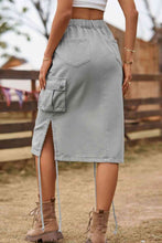 Load image into Gallery viewer, 4 Colors - Drawstring Denim Cargo Skirt Ti Amo I love you
