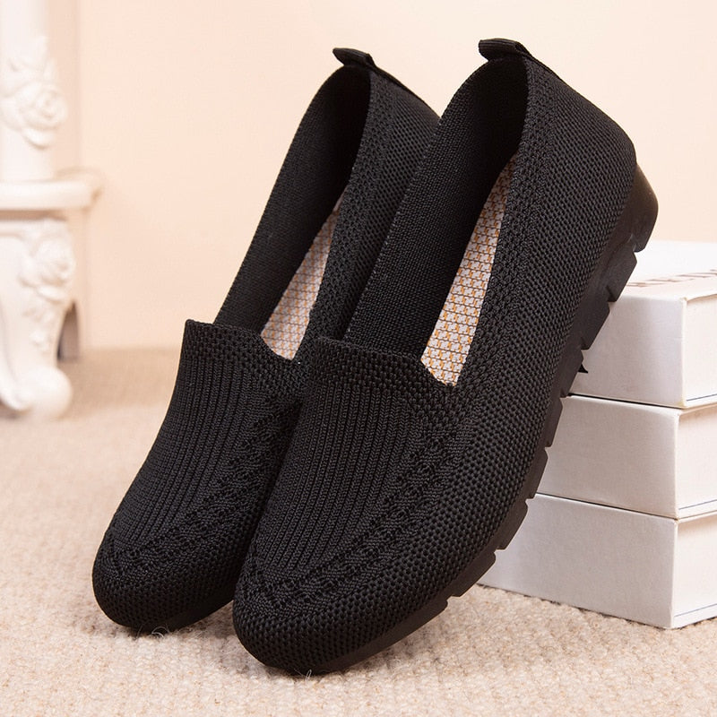 4 Colors - Flat Casual Mesh Breathable Light Slip on Flat Casual Loafers Shoes Ti Amo I love you