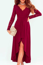 Load image into Gallery viewer, 4 Colors - Lace High-Low V-Neck Dress - Sizes S-2XL Ti Amo I love you
