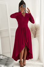 Load image into Gallery viewer, 4 Colors - Lace High-Low V-Neck Dress - Sizes S-2XL Ti Amo I love you
