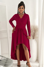 Load image into Gallery viewer, 4 Colors - Lace High-Low V-Neck Dress - Sizes S-2XL Ti Amo I love you
